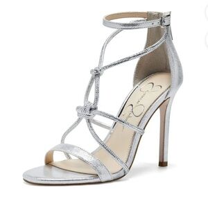 Jeasica Simpson Silver Strappy Heels